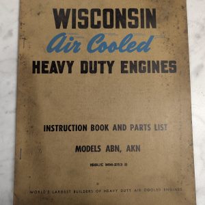 Wisconsin Engines Instruction Book Manualparts List Catalog Abn Akn Mm253 B