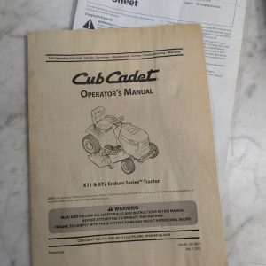 Cub Cadet Owner'S Operator'S Manual Tractor Xt1 Xt2 Enduro Series 2014