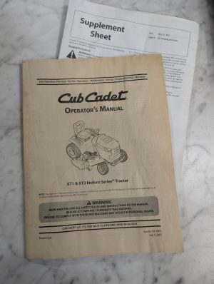 Cub Cadet Owner'S Operator'S Manual Tractor Xt1 Xt2 Enduro Series 2014