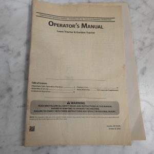 Cub Cadet Operator'S Owners Manual Lawn Garden Tractor 2016