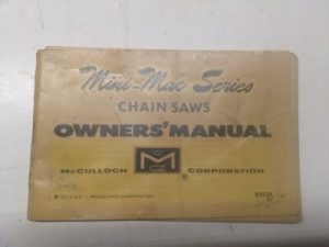 Mcculloch Corp Chain Saw Mini Mac Series Owners Manual 1973 Book 83924
