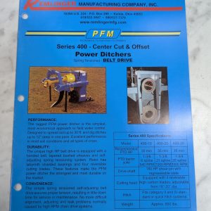 Remlinger Mfg Pfm Series 400 Center Cut & Offset Power Ditchers Sales Catalog