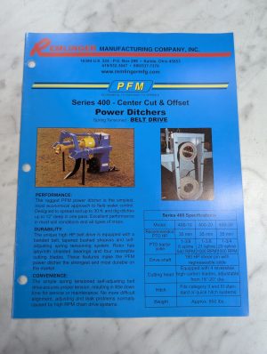 Remlinger Mfg Pfm Series 400 Center Cut & Offset Power Ditchers Sales Catalog
