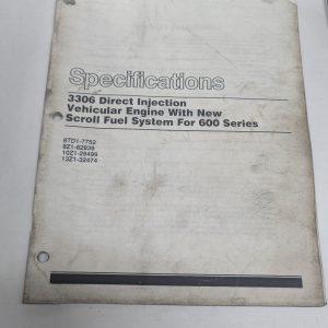 Caterpillar 3306 Diesel Engine Specifications Service Manual Shop Cat Book 1992