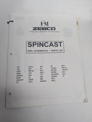 Zebco 1995 Spincast Fishing Reel Models Schematic Parts List Book Catalog Manual