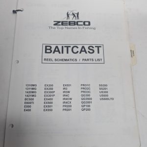 Zebco 1995 Baitcast Fishing Reel Models Schematic Parts List Book Catalog Manual