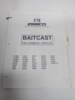 Zebco 1995 Baitcast Fishing Reel Models Schematic Parts List Book Catalog Manual