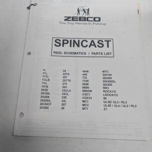 Zebco 1996 Baitcast Fishing Reel Models Schematic Parts List Book Catalog Manual