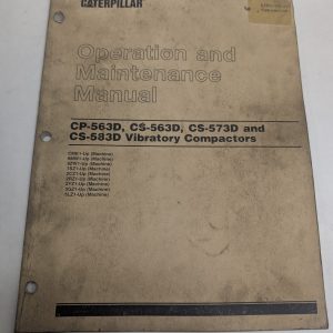 Caterpillar Cat Operation Maintenance Manual Cp Cs 563D 573D 583D Compactor 2001