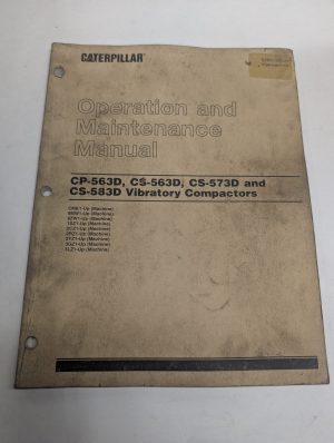 Caterpillar Cat Operation Maintenance Manual Cp Cs 563D 573D 583D Compactor 2001