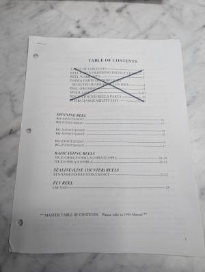 Daiwa Fishing Reels All Models Schematic Parts List Book Catalog Manual 1997