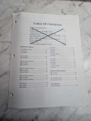 Daiwa Fishing Reels All Models Schematic Parts List Book Catalog Manual 1998