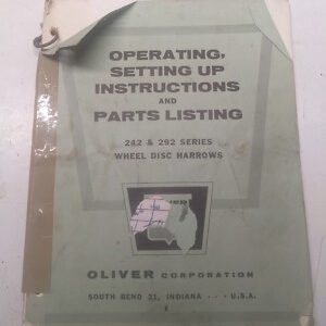 Oliver Operating Setting Up Parts List Book Manual 242 292 Series Disc Harrows