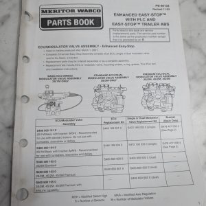 Meritor Wabco Service Parts List Book Catalog Manual Easy-Stop Abs 2004 Pb-96133
