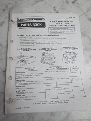 Meritor Wabco Service Parts List Book Catalog Manual Easy-Stop Abs 2004 Pb-96133