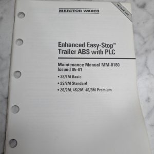 Meritor Wabco Maintenance Manual Easy-Stop Trailer Abs Plc 2001 2S/ 1M 2M 4S 3M