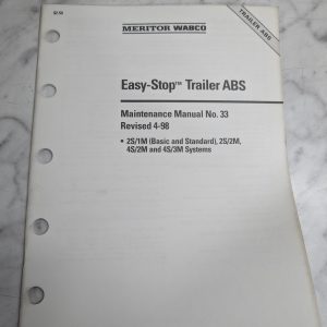 Meritor Wabco Maintenance Manual #33 Easy-Stop Trailer Abs Plc 1998