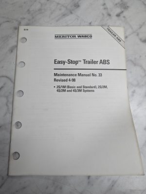 Meritor Wabco Maintenance Manual #33 Easy-Stop Trailer Abs Plc 1998