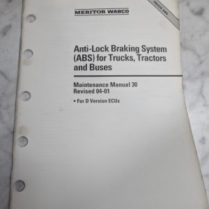 Meritor Wabco Maintenance Manual #30 Easy-Stop Trailer Abs Plc 2001