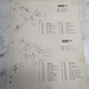 Zebco Service Parts List Catalog Manual Illustrated Fishing Reels 19 Pages