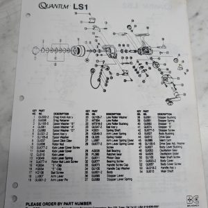 Zebco Service Parts List Catalog Manual Illustrated Fishing Reels 1992~