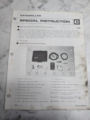 Caterpillar Special Instruction Manual Using 6V2100 Multitach 6V3121 775 1985