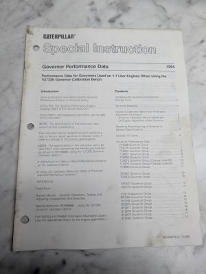 Caterpillar Special Instruction Manual Governor Performance Data 1264 1U7326