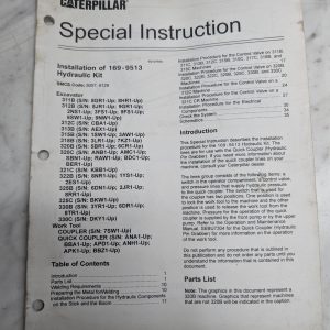 Caterpillar Special Instruction Manual Installation 169-9513 Hydraulic Kit 2004