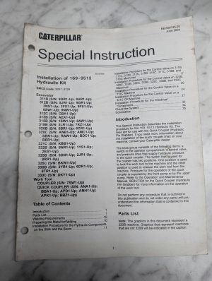 Caterpillar Special Instruction Manual Installation 169-9513 Hydraulic Kit 2004