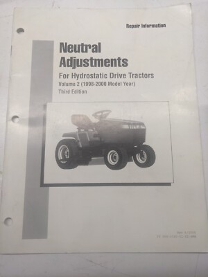 Simplicity Repair Info Manual Neutral Adjustments For Hydro Vol 2 1998-2000
