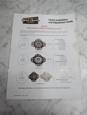 Road Choice Truck Parts Clutch Installation & Adjustment Guide Manual Ez