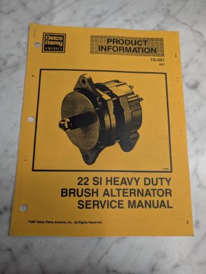 Delco Remy Product 1G-507 1997 22-Si Delcotron Generator Overhaul Service Manual