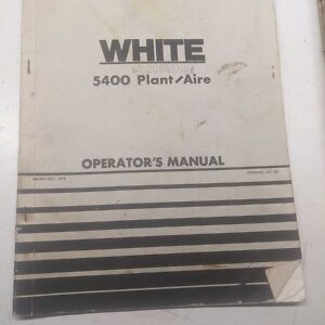 White 5400 Plant Aire Operators Manual Owner Book 1974 Planter Oliver Oem