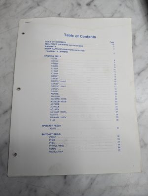 Daiwa Repair Service Parts List Catalog Manual Book Fishing Reel Schematics