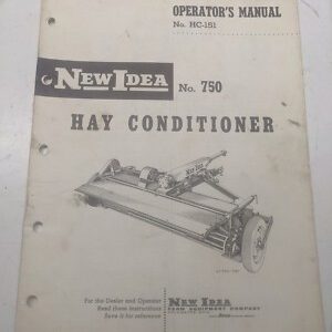 New Idea Operator'S Manual Hc-151 Hay Conditioner No 750 Owner Book 1960