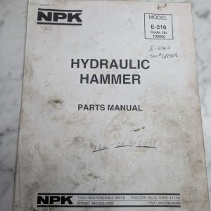Npk Service Parts Catalog List Book Manual Model E-216 103000 Hydraulic Hammer