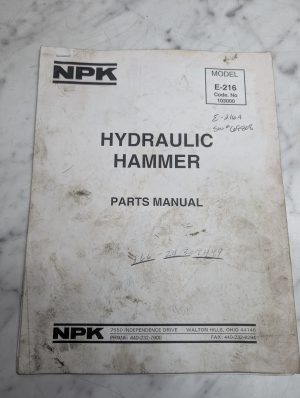 Npk Service Parts Catalog List Book Manual Model E-216 103000 Hydraulic Hammer