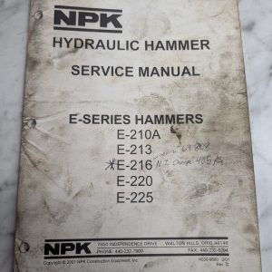 Npk Service Repair Manual Model E-210A 213 216 220 225 Hydraulic Hammer 2001