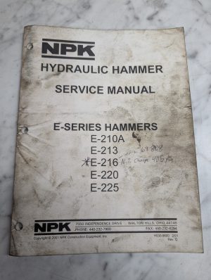 Npk Service Repair Manual Model E-210A 213 216 220 225 Hydraulic Hammer 2001
