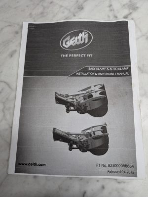Geith Easy Klamp Auto Installation Maintenance Manual Pt 823000088664 2015