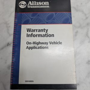 Allison Transmission Warranty Information On-Highway Vehicles Se0100En