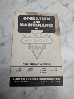 Clinton Engines Operation & Maintenance Manual Gem Models Avs 100 2100 3100 4100