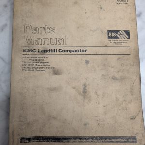 Caterpillar Service Parts List Book Catalog Manual 826C Landfill Compactor Vol 1
