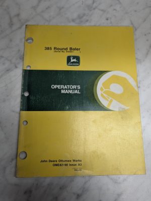 John Deere Jd Operators Service Manual 385 Round Baler Ome82198 A3 1992