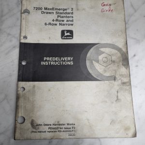John Deere Jd Predelivery Instruction Manual 7200 Maxemerge 2 Planters Pdia52322