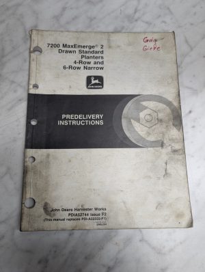 John Deere Jd Predelivery Instruction Manual 7200 Maxemerge 2 Planters Pdia52322