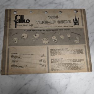 Filko Crown Jewel 1983 Tune-Up Guide Manual F-115 Cars Trucks Farm Tractor