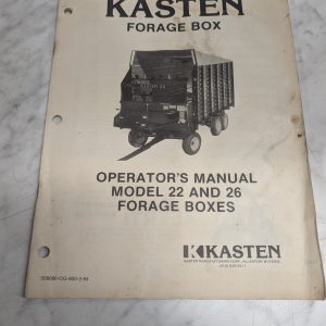 Kasten Forage Box Oeprator'S Service Maintenance Manual Model 22 26