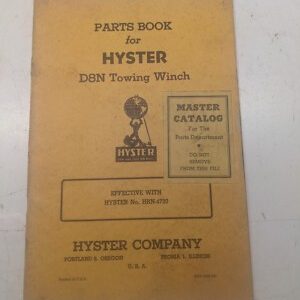 Hyster Parts Book List D8N Towing Winch For D8 Caterpillar Tractor Oem