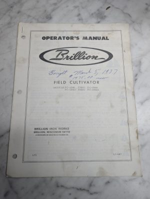 Brillion Operator'S Service Maintenance Manual Field Cultivator Fc 1266 2066